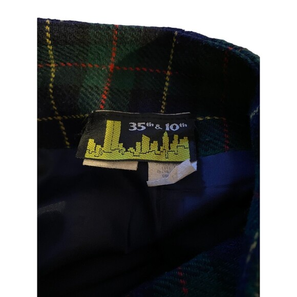 35th & 10th Womens Sz M Mini Button Skirt Green Plaid Flannel Flat Front - Picture 5 of 6